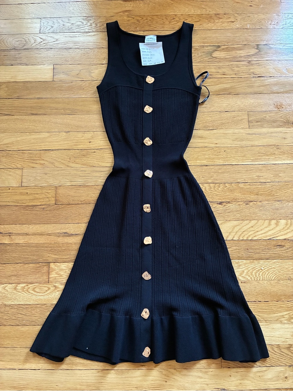 HERVE LEGER - Black knitted Stretch Dress XS